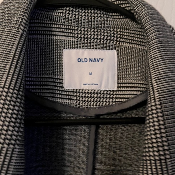 Old Navy black and white Glen Check Plaid Blazer in womens size medium - Picture 3 of 6